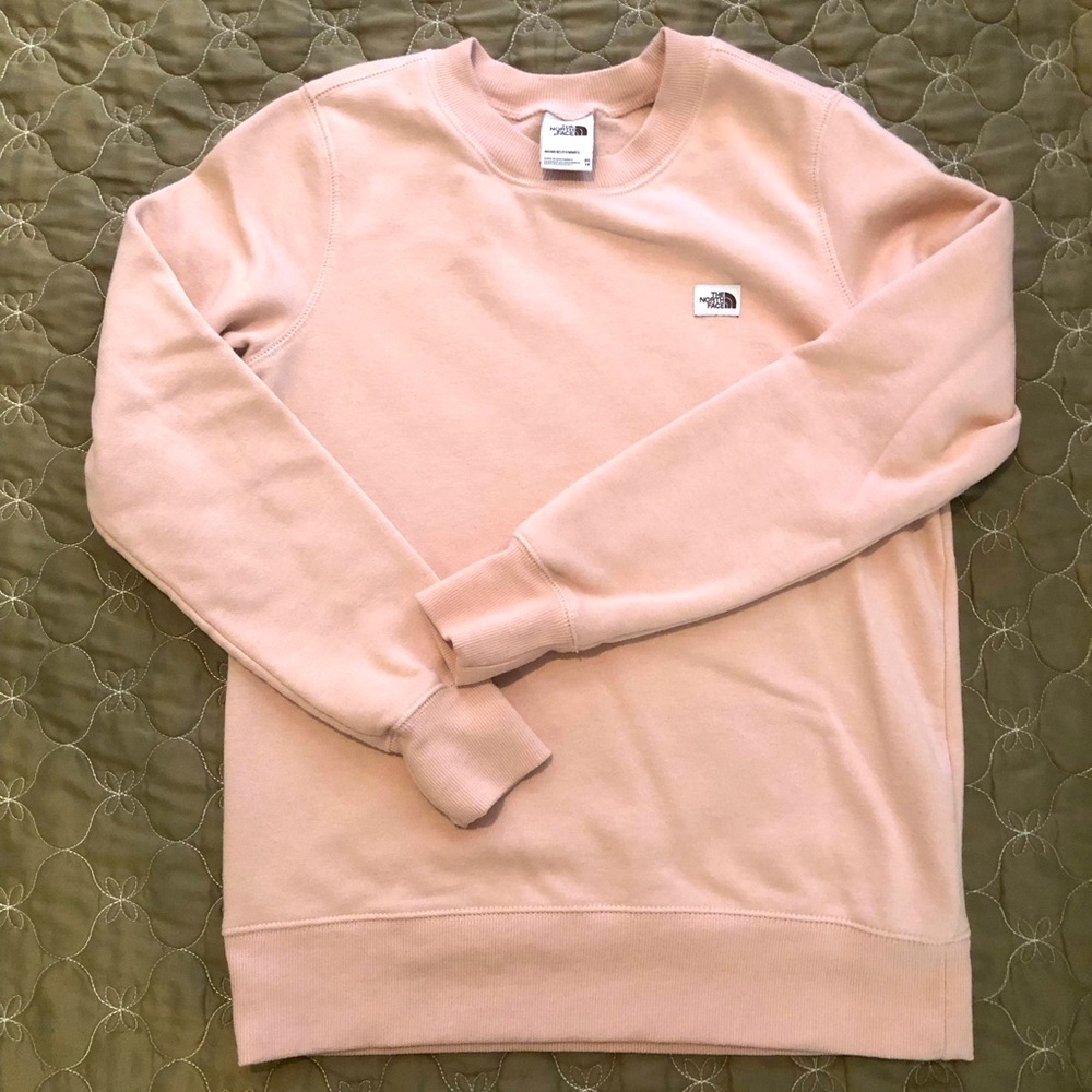 North face pink fleece sweatshirt